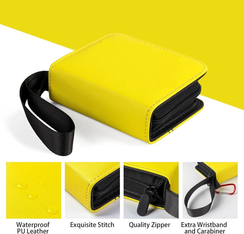 GEAoffice Small 1 Pocket Mini Trading Card Binder, Holds 80 Cards with 40 Removable Sleeves, Collection Binder for TCG, MTG, Sports&Games, Yellow - Image 2